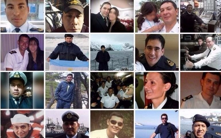 Los 44 tripulantes del submarino ARA San Juan 