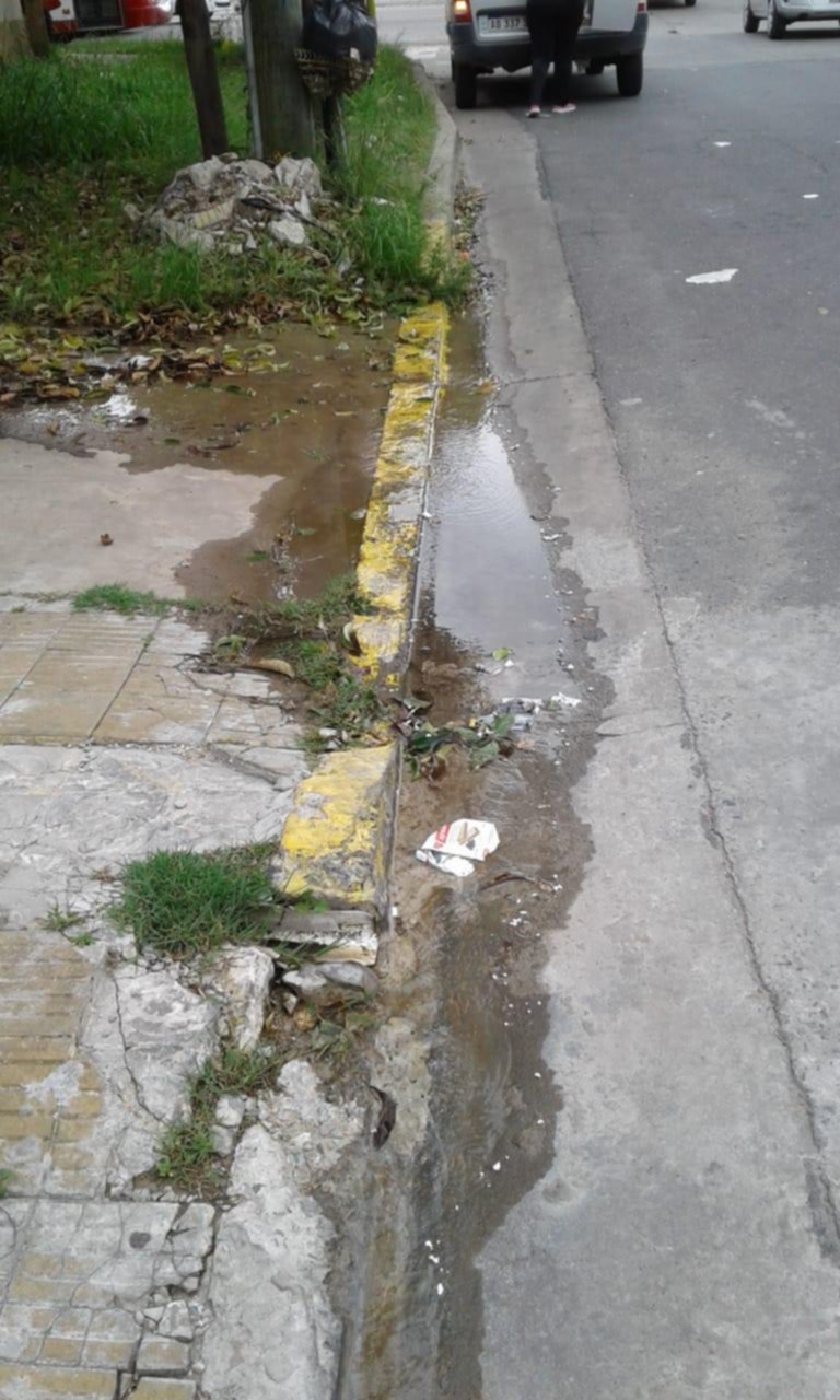 En 61 y 131 el agua en la vereda preocupa a vecinos