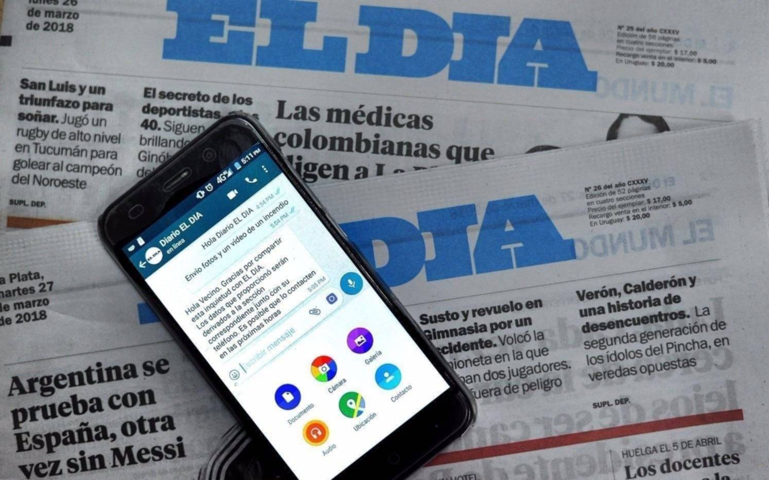 EL DIA en WhatsApp: envíe su reclamo, denuncia o inquietud al 2214779896