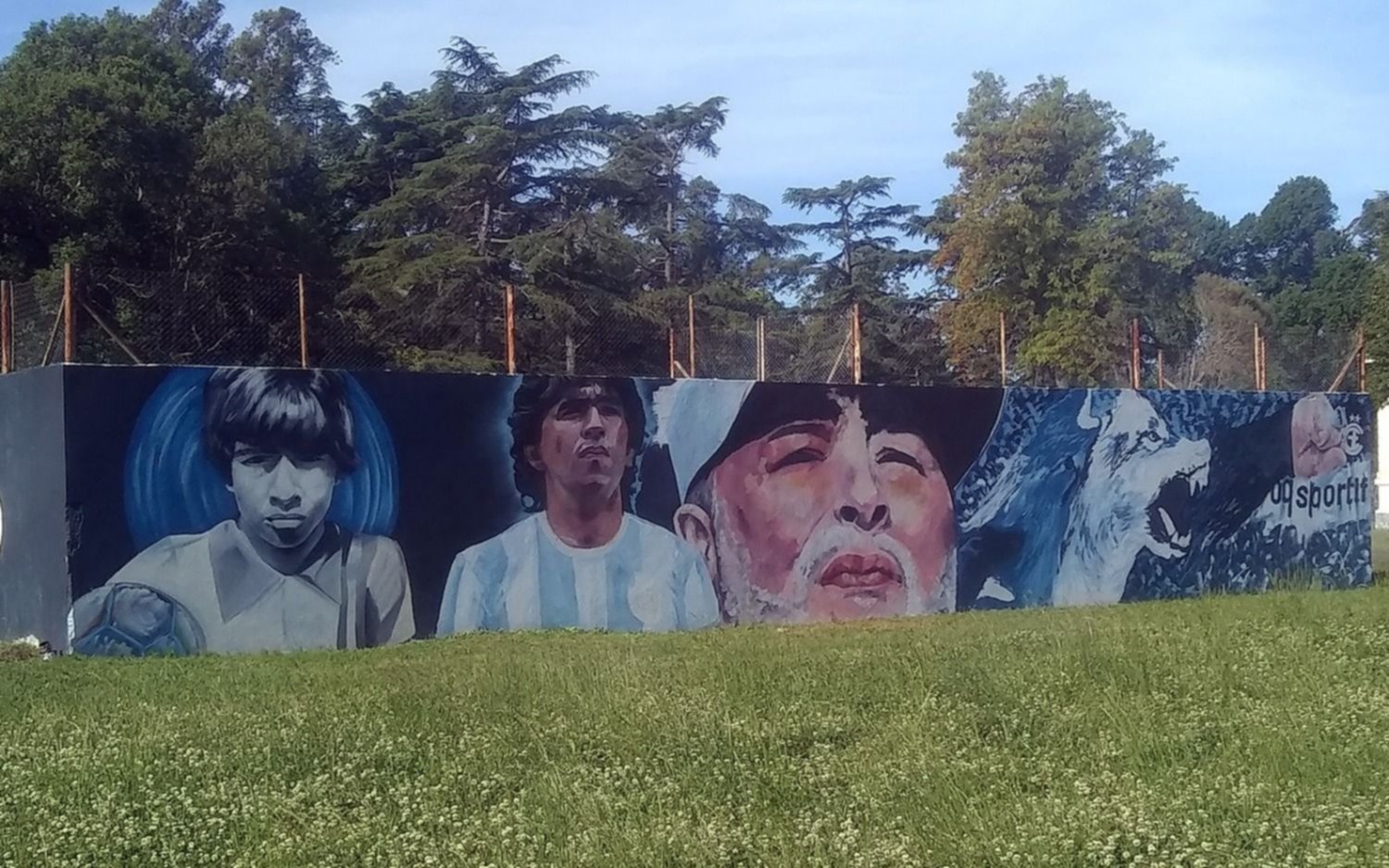 El impactante mural de Maradona en Estancia Chica