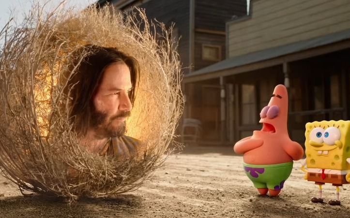 Keanu Reeves sorprende con un cameo en el trailer de "Bob Esponja"