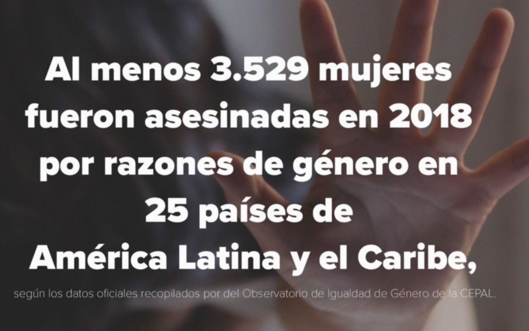 Advierten que más de 3.500 mujeres fueron asesinadas en 2018 por temas de género en América Latina y el Caribe
