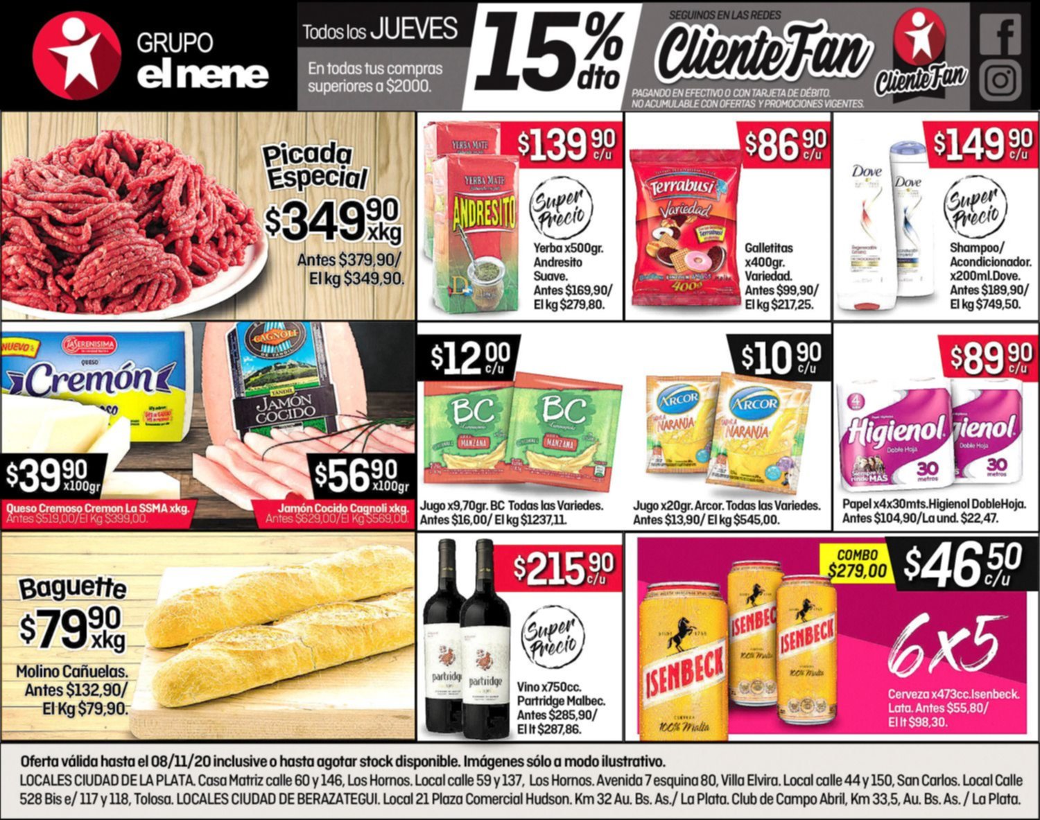 Ahora los jueves 15% de descuento en tus compras superiores a $2000
