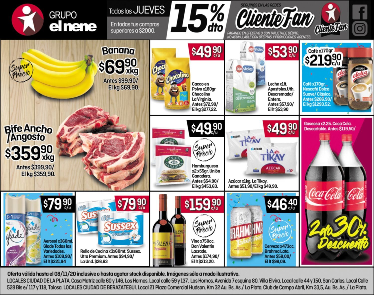 Ahora los jueves 15% de descuento en tus compras superiores a $2000