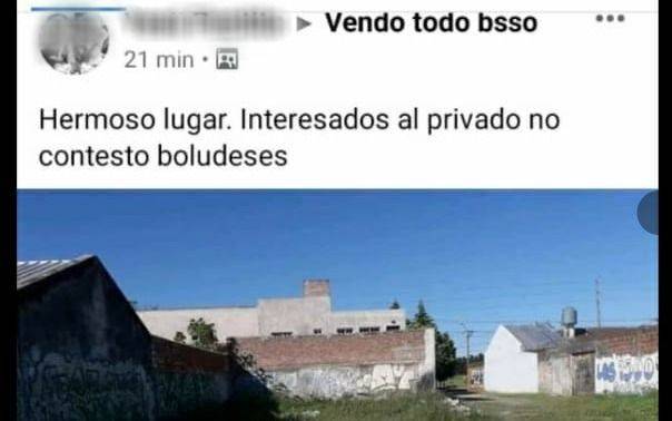 En Barrio Jardín denuncian que pusieron a la venta en Facebook un terreno fiscal