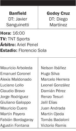Banfield, entonado, enfrenta a Godoy Cruz