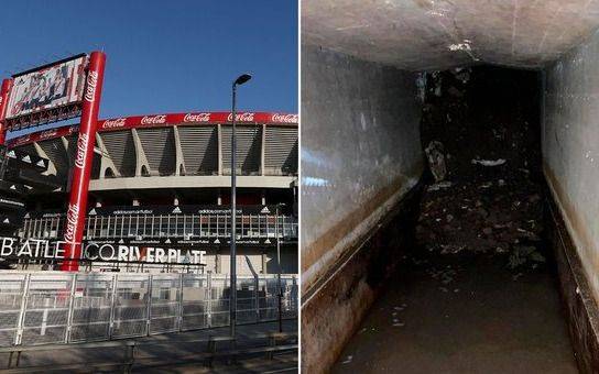 El túnel que hallaron durante las excavaciones en el Monumental