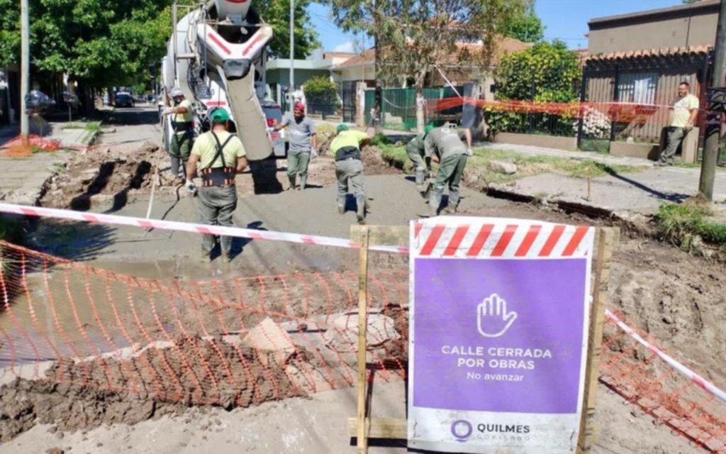 Trabajos de hormigonado en Ezpeleta este