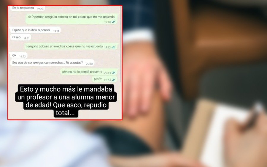 Docente le propuso por Whatsapp a su alumna de 15 años ser "amigos con derechos" a cambio de buenas notas