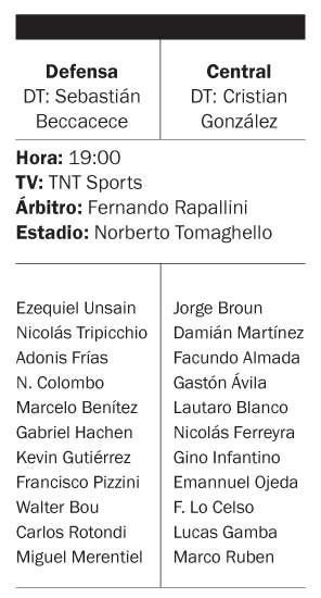 Defensa, ante Central, en el comienzo de la jornada