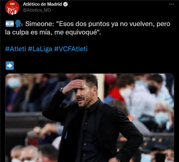 "Esta vez el entrenador falló": la dura autocrítica del Cholo Simeone