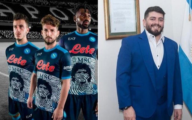 Diego Jr le reclama a Napoli por la camiseta con la imagen de su padre