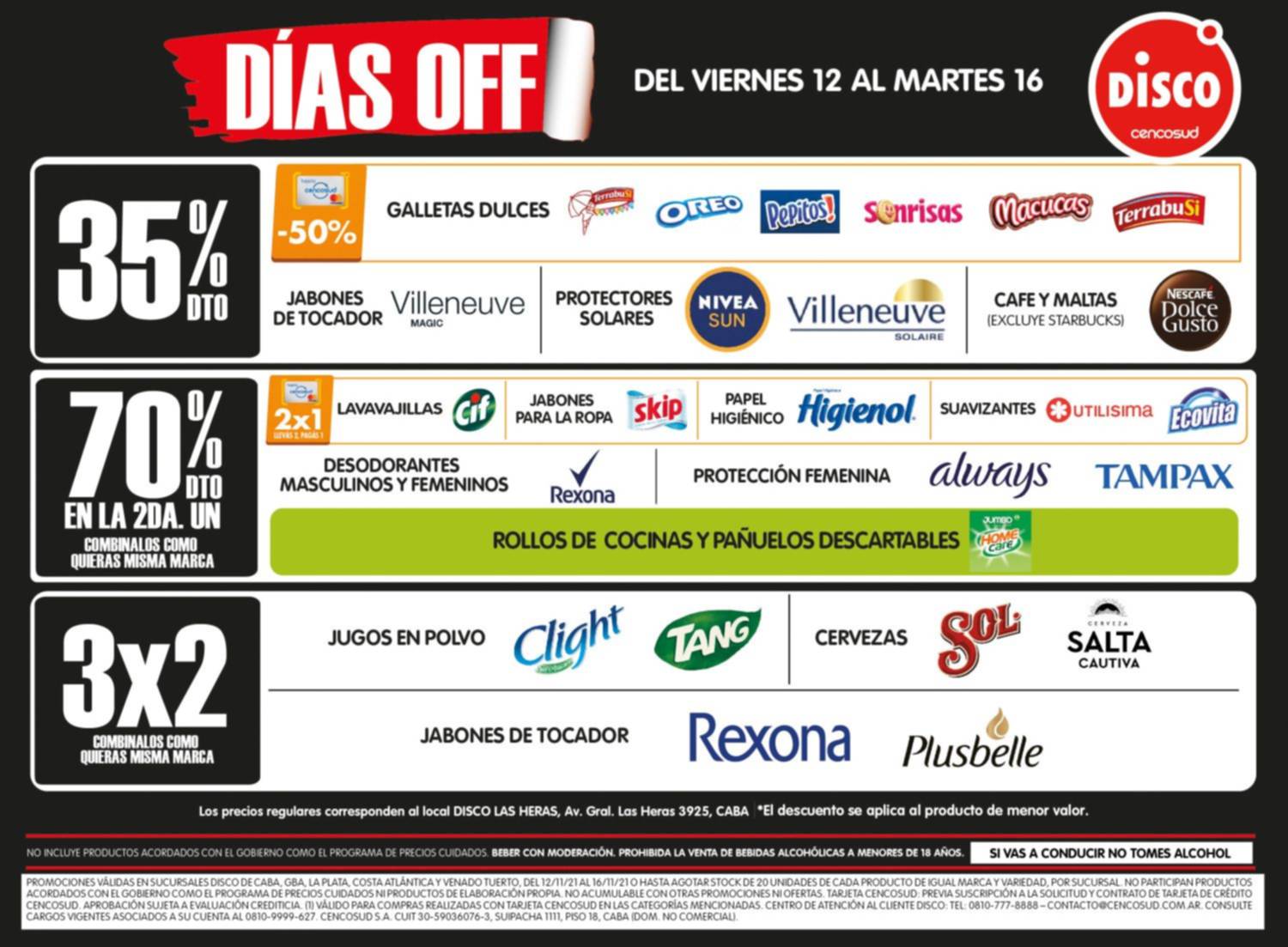 Volvieron los Días OFF del viernes 12 al martes 16