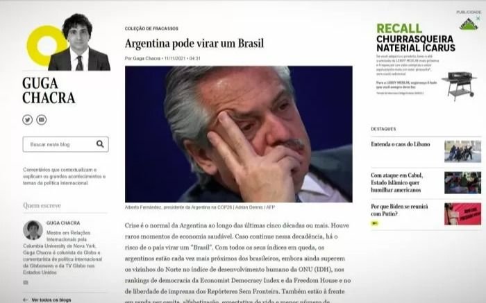 Duro artículo del diario brasileño O´ Globo sobre la Argentina
