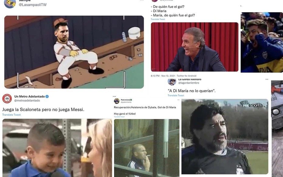 La corta presencia de Messi y el golazo de Di María coparon los memes