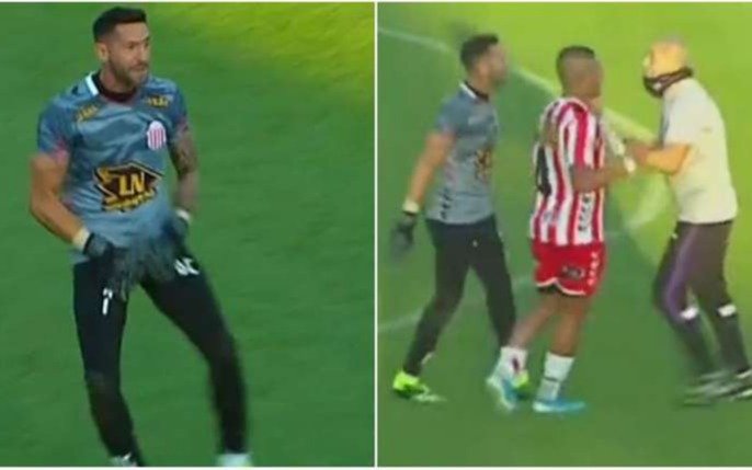 Los gestos obscenos del arquero de Barracas que "nadie" vio