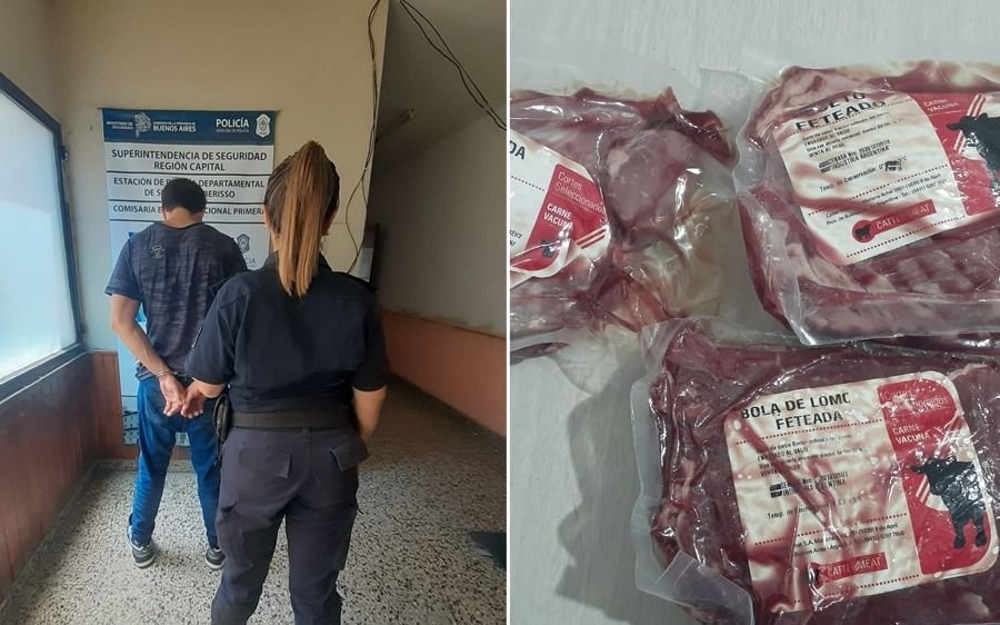Iba todo a la parrilla: ladrón robó en un supermercado de Berisso bola de lomo, peceto y cuadrada
