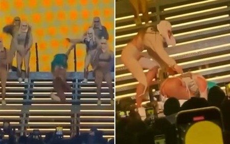 VIDEO: Terrible momento para Karol G en pleno show en Miami: se cayó y rodó por las escaleras