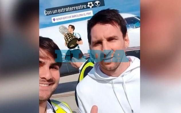 Lio Messi y un encuentro muy particular con un argentino en el Aeropuerto de Barcelona