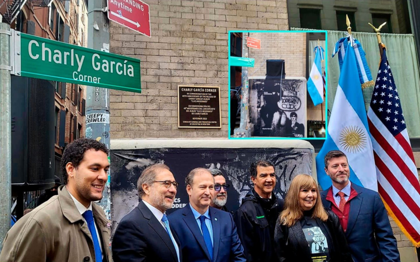 Charly García tiene su esquina en Nueva York: “Déjeme acá, en Walker St y yo”