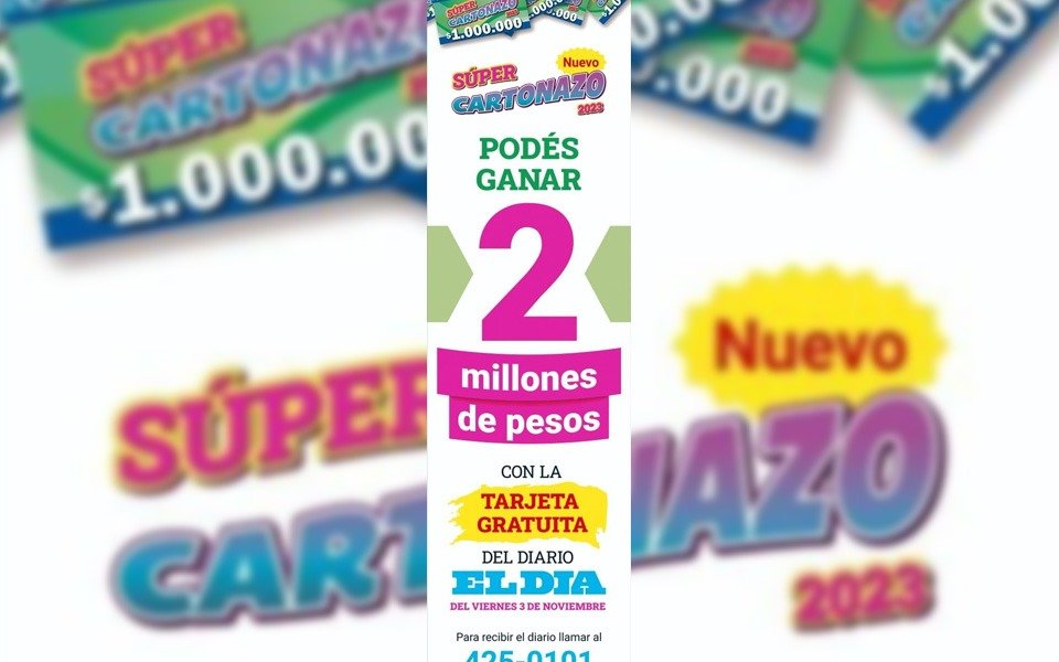 Jugá y ganá $2.000.000 con el Súper Cartonazo: los números que salieron este martes en el diario EL DIA