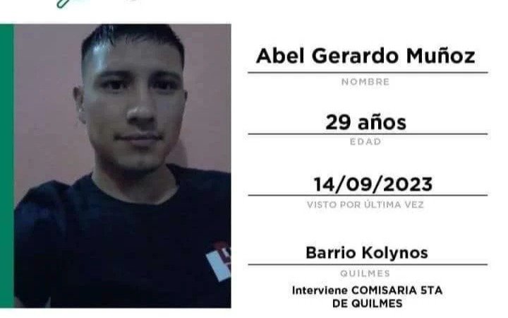 Joven desaparecido hace dos meses en Quilmes