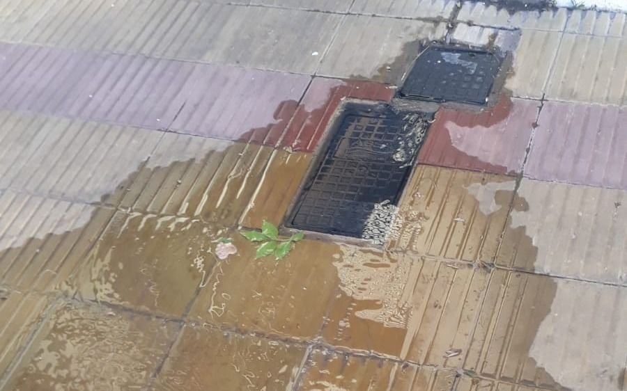 "El agua brota por las baldosas", la queja de los vecinos de 38 y 29