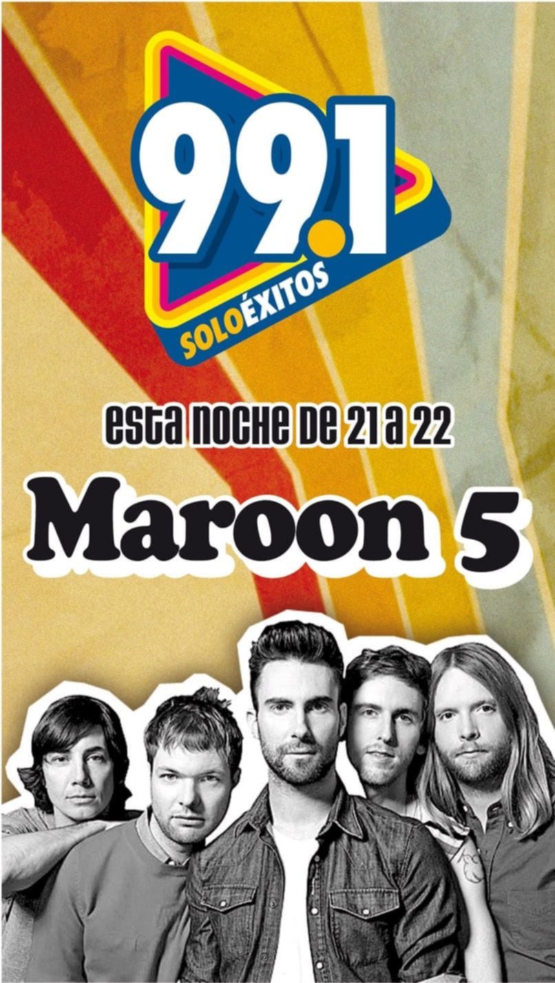 Maroon 5 será protagonista esta noche del especial de Éxito FM 99.1