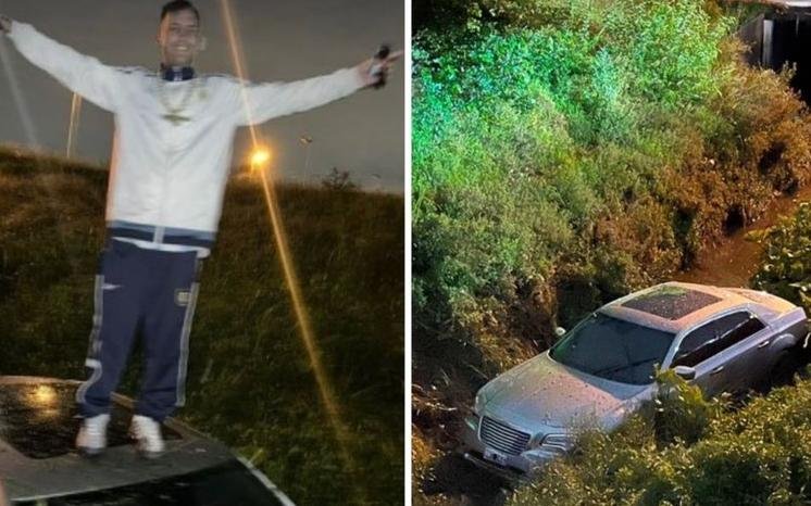 Otro susto para L-Gante, ahora por un accidente