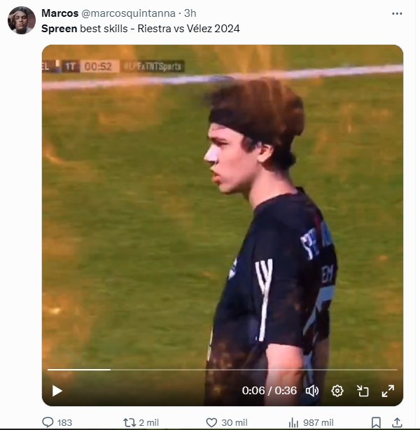 El streamer Spreen debutó en Deportivo Riestra y las redes se llenaron de memes