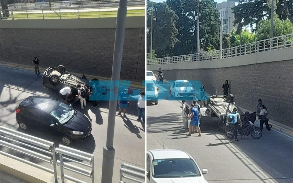 La Plata: perdió el control y volcó en el túnel del paso bajo nivel de 1 y 32