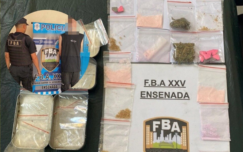 Ensenada: secuestraron una importante cantidad de estupefacientes y hay un joven detenido