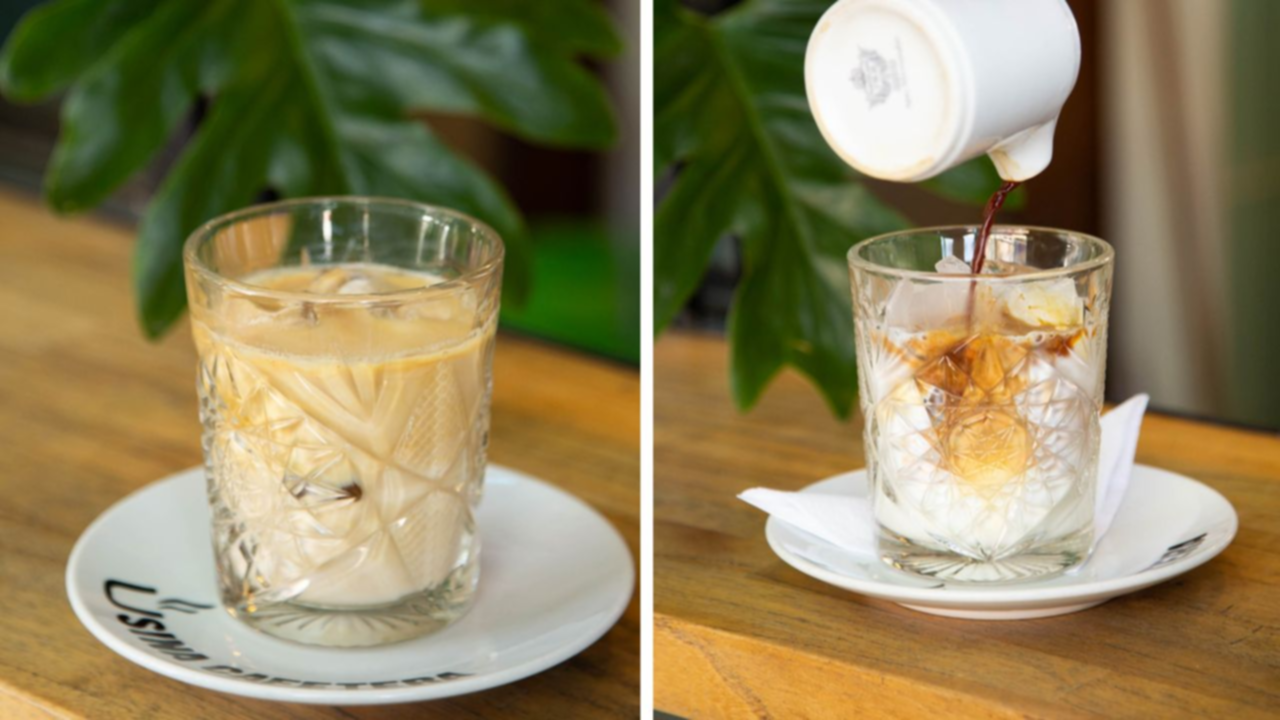 Latte Frappé de frutos rojos