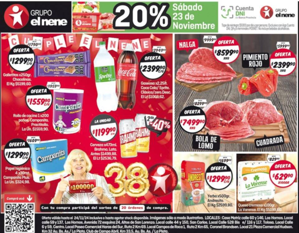 Las ofertas en El Nene para este fin de semana con 20% de reintegro con Cuenta DNI