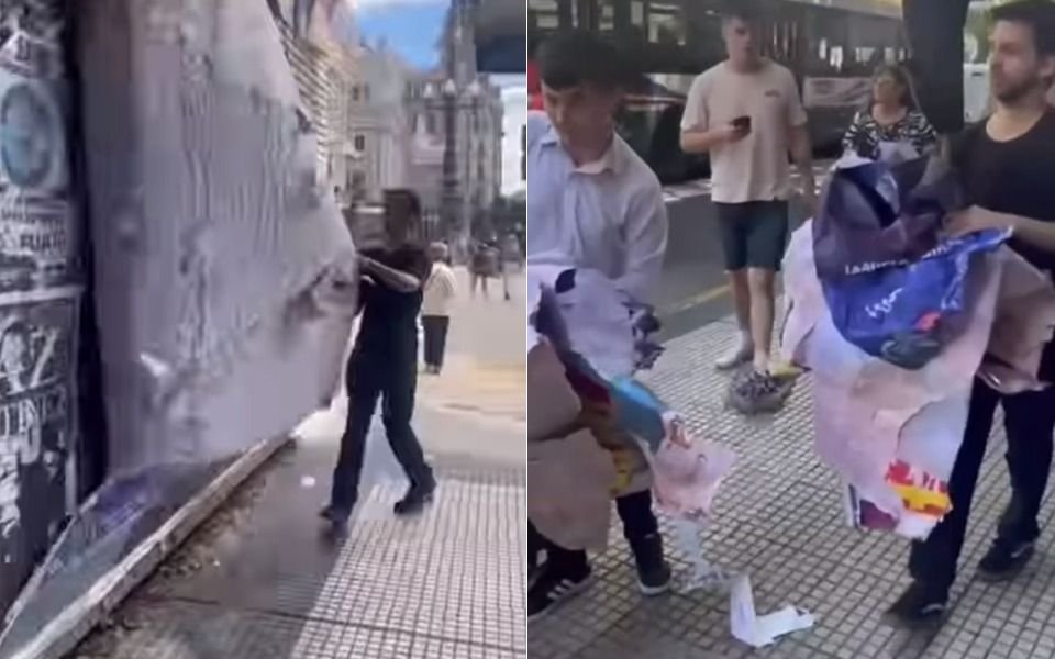 Los partidarios de Victoria Villarruel quitaron los afiches que titulaban “vinimos a sacar la basura” 