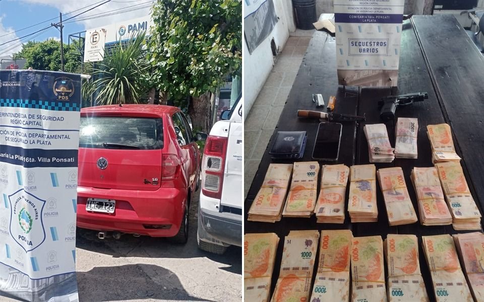 La Plata: robaron tres millones de pesos de un camión de bebidas y cayeron tras una persecución