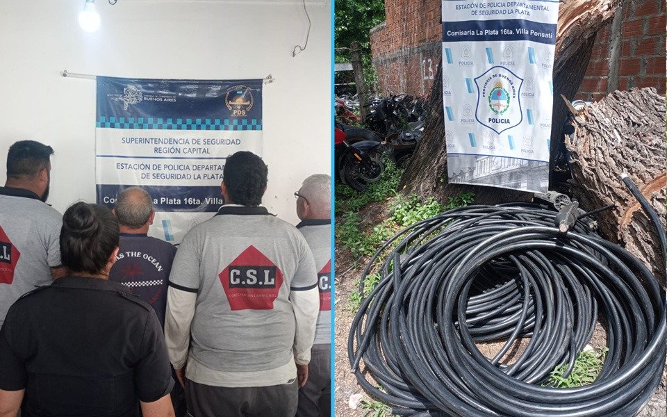 Vinieron a La Plata, robaban el tendido eléctrico y decían ser "subcontratados": todos a la comisaría