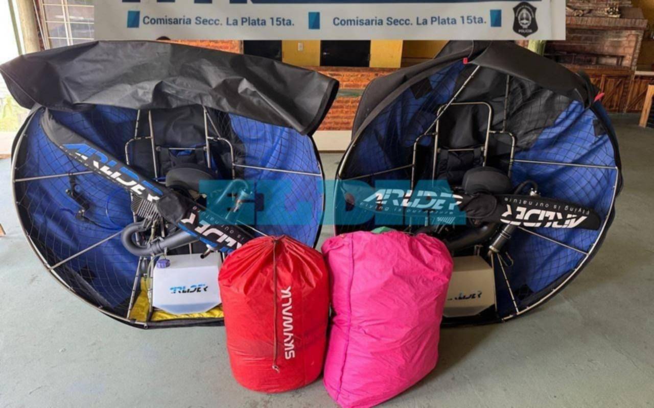 Robaron dos parapentes a motor en La Plata y los ofrecían por redes: cayó un sospechoso