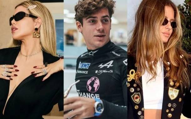 Bandera a cuadros de Franco Colapinto a Wanda Nara y la China Suárez a boxes