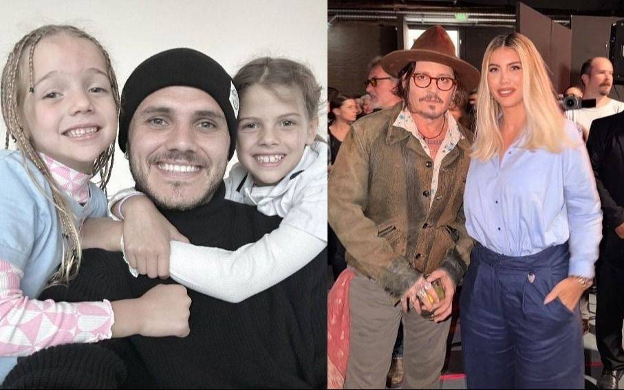 Tic tac Johnny: Mauro Icardi se reencontró con sus hijas y Wanda Nara posó con Johnny Depp