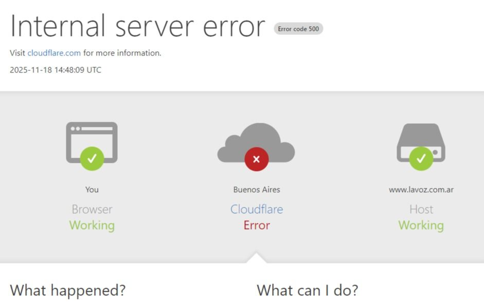 Se cayó Cloudflare y dejaron de funcionar millones de sitios web en todo el mundo