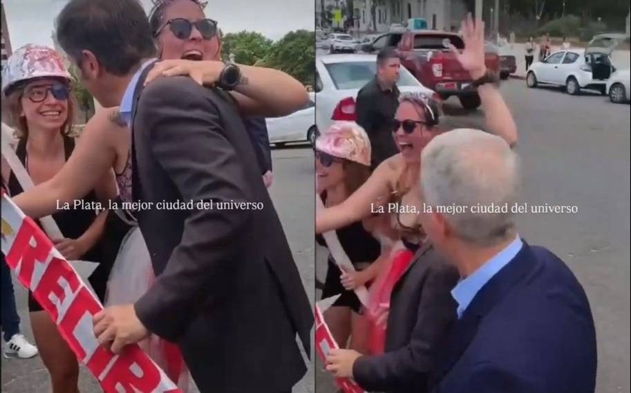 Celebraban su recibida en La Plata y se cruzaron con Axel Kicillof y Julio alak