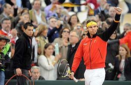 Del Potro dio pelea pero no pudo
con Rafa Nadal y España ganó la Davis