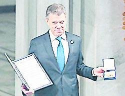 Santos recibió el Nobel de la Paz