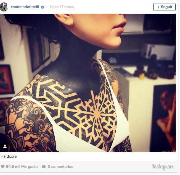 Memes y polémica por el nuevo tatuaje de Cande Tinelli