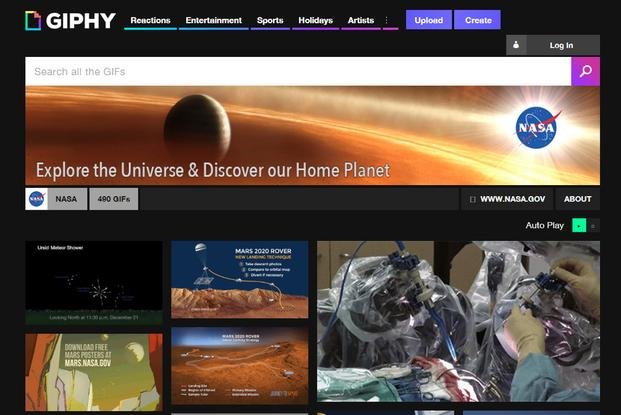 La NASA lanzó su cuenta oficial en su sitio de Gifs