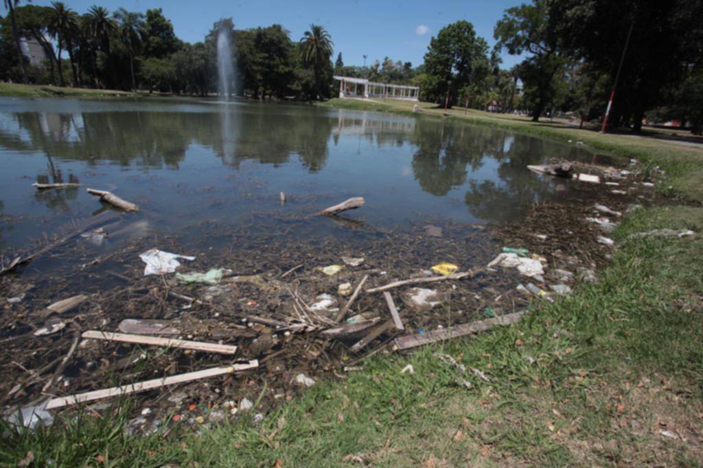 El lago del Parque Saavedra, un paisaje degradado por la mugre