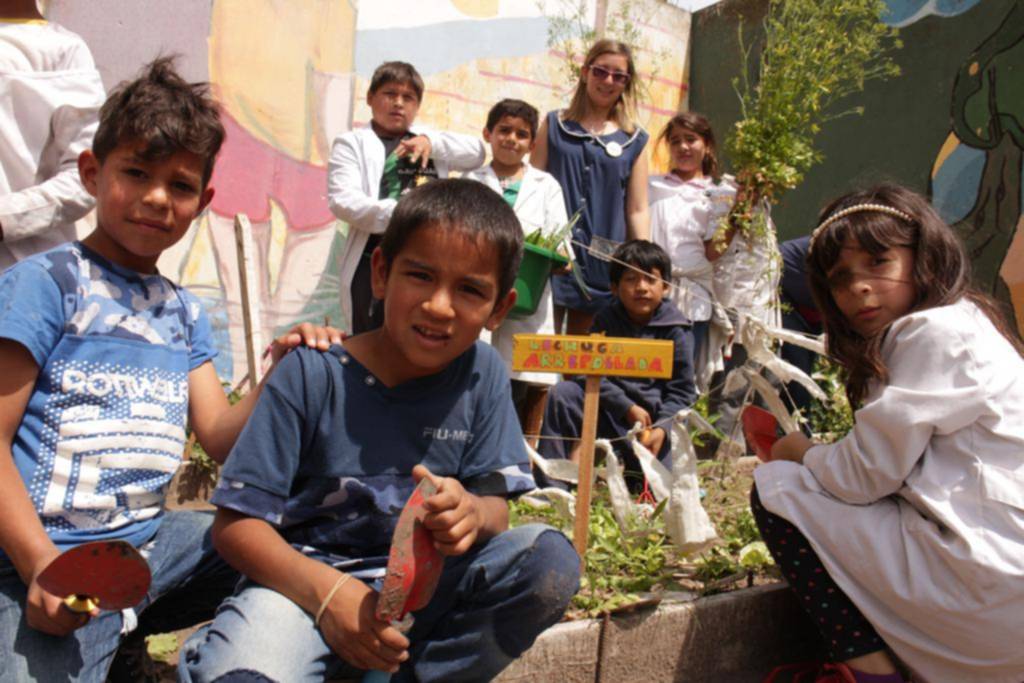 En una escuela platense, los alumnos “fabrican” los alimentos que consumen