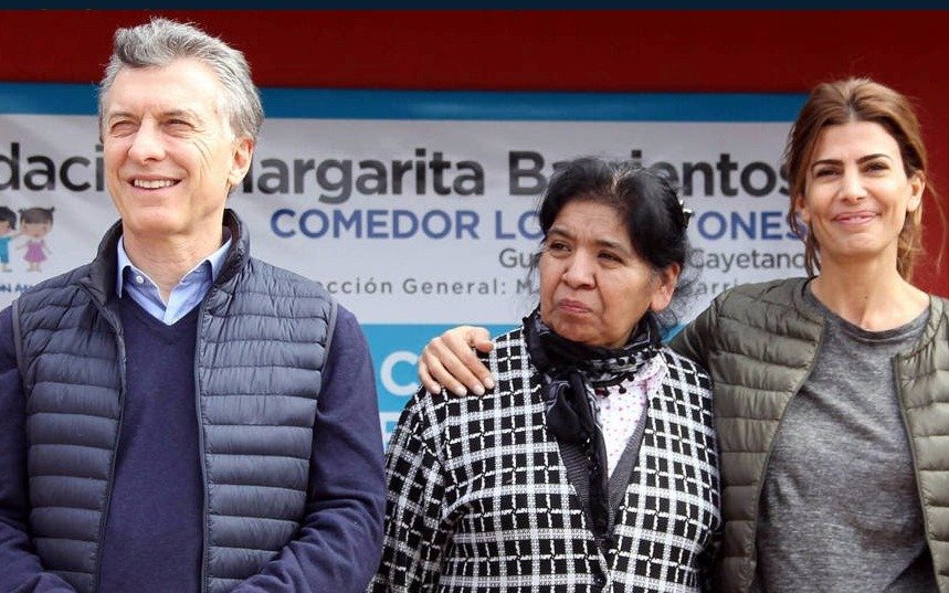 Macri visitó el comedor comunitario de  Margarita Barrientos