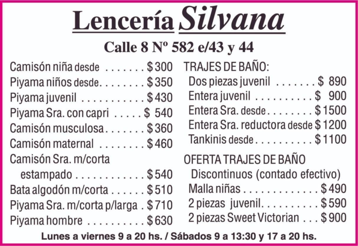 Buscá lo mejor en Lencería Silvana